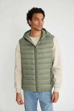 Пуховик Slim Fit с капюшоном - Defacto фото 6