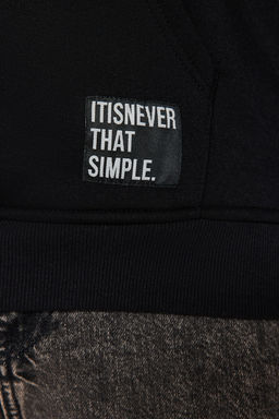 TRENDYOL MAN Antrasit Buyuk Beden Oversize Basic Rahat Kapusonlu Etiketli Ici Polarl? Sweatshirt TMNAW24AO00000 - Trendyolmilla фото 21