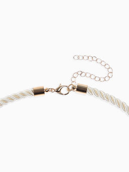 Кулон на жгуте текстильном "Морская звезда", цвет бело-золотой