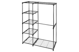 Стеллаж с вешалкой универсальный 115*50*170 см Черный с 4 полками - Elan gallery фото 3