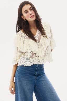 Blusa de volantes en encaje - H&m фото 3