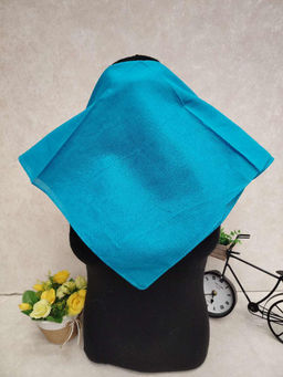 Платок косынка на голову и шею, хлопок, цвет бирюзовый