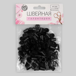 Цена за 3 шт. Набор наконечников для шнура d = 4 мм, 1,7 1,2 см, 100 шт, цвет чёрный - Арт узор фото 4