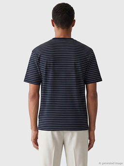 Bisiklet Yaka ?izgili Erkek Ti??rt