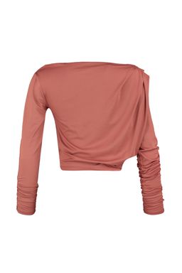 Trendyolmilla Siyah Asimetrik Yaka Dokumlu Esnek Orme Bluz TWOAW21BZ1383