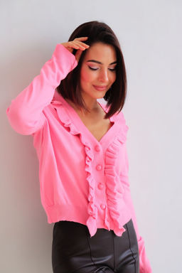 Martichelli Кардиган с рюшами розовый  фото 2