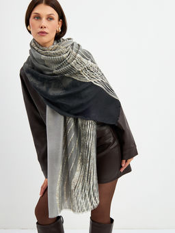 Большой, мягкий, тонкий и очень нежный двусторонний палантин с рисунком - Tantino фото 25