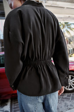 CAMISA FLUIDA SAFARI / Negro - Zara фото 3