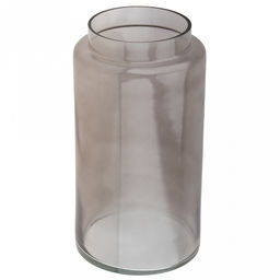 Ваза для цветов стеклянная "Дэни-5" 8л, д19см, h34,5см, большая, "Дымчатый", прозрачный (Россия)