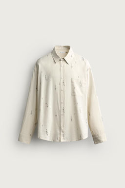 CAMISA RELAXED FIT ALGOD?N - LINO BORDADOS / Crudo - Zara фото 7
