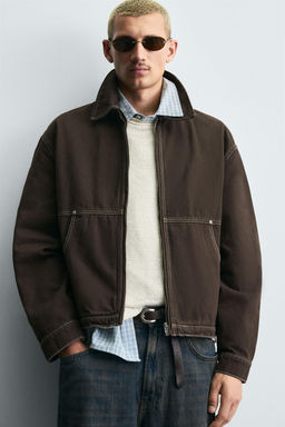 CONTRAST STITCH WASHED JACKET - Zara фото 6