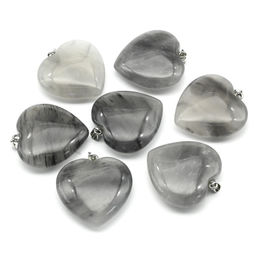 Кулон из кварца льдистого "Сердце" 40*40мм