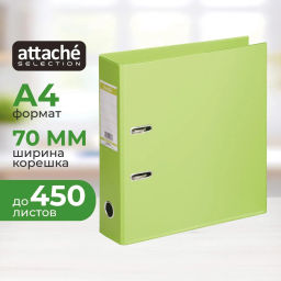 Папка-регистратор Strong Line 70мм, лайм, ПБП2, карм.кор - Attache фото 2
