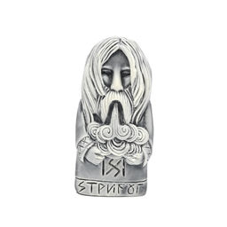 Магнит из мрамолита "Стрибог" 27*11*56мм Радуга камня