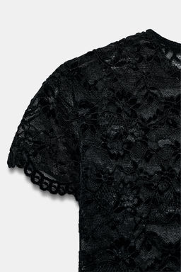 SHORT SLEEVE LACE T-SHIRT - Zara фото 6