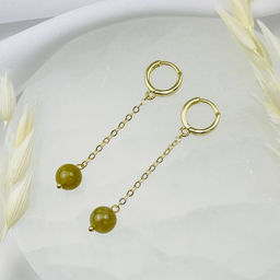 Серьги на цепочке из Граната "Гроссуляр"