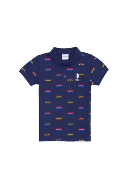 Темно-синяя футболка с воротником-поло для мальчика Неожиданная скидка в корзине - U.s. polo assn фото 2