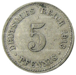 5 пфеннигов 1913 года A Германия