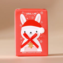 Мыло для рук кусковое URAL LAB Зайчик, 100 г, аромат имбирного пряника, Новый Год  фото 2