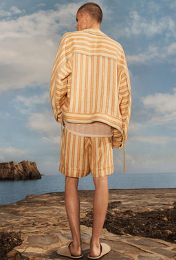 LIMITED EDITION STRIPED LINEN BERMUDA SHORTS - Zara фото 2