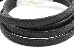 Шнур "Косичка" из экокожи цв.коричневый, 10мм, цена за метр