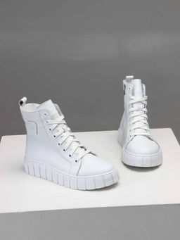 Ботинки 214.1918w. белые/Шерсть