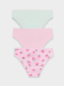 Трусы для девочек слипы мультипак (3 шт.) розовые с печатью - Mark formelle фото 2