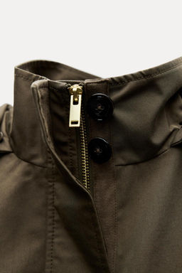 WATER-REPELLENT HOODED TRENCH COAT ZW COLLECTION - Zara фото 9