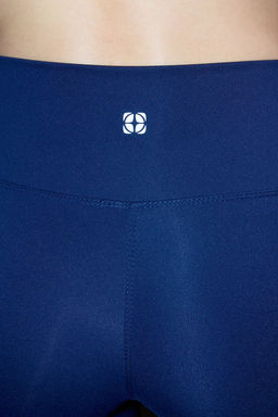 Lacivert Soft F?rcal? Kumas Reflektor Bask? Detayl? Tam Boy Orme Spor Tayt THMAW25TY00020