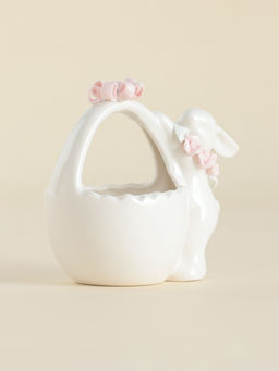 Конфетница SL Home «Лесные кролики», 12.5×8×12 см, фарфор, белая