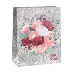 Цена за 12 шт. Пакет подарочный 26x32x12см Цветы / 5117L /уп 12/384/ - Галеонтрейд фото 3