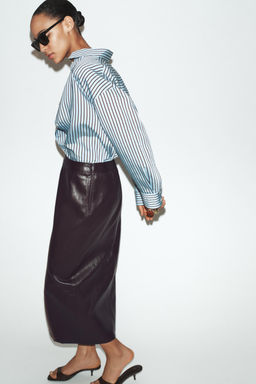 OVERSIZE STRIPED POPLIN SHIRT - Zara фото 13