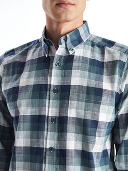 Regular Fit Uzun Kollu Ekose Poplin Erkek G?mlek