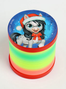 Пружинка радуга Новогодняя лошадь, d=5 см, МИКС - Funny toys фото 5