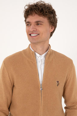 Erkek Camel Melanj Basic Triko H_rka Sepette S_rpriz _ndirim - U.s. polo assn фото 2