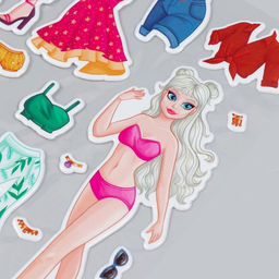 Цена за 2 шт. Наклейка пластик Одень куклу. Летний 15х20 см - Simaland фото 2