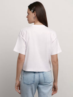 CONTE Свободная футболка из хлопка с рисунком Love and kindness LD 2211 white