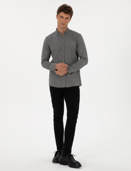 Gri Slim Fit Uzun Kollu G_mlek - Pierre cardin фото 4
