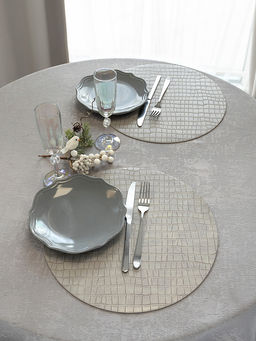 Набор салфеток сервировочных D36, 2 шт бежево-серый ПВХ