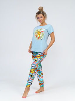 800 Пижама "Взрыв/Голубой"