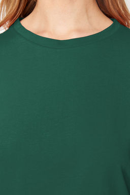 TRENDYOLMILLA Beyaz %100 Pamuk F?rf?r Detayl? Basic Bisiklet Yaka Orme T-Shirt TWOSS22TS2429  фото 5