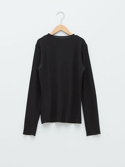 Bisiklet Yaka Basic Uzun Kollu K?z ?ocuk Ti??rt - Waikiki фото 2