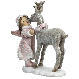 Фигурка декоративная "Девочка с оленем", L15 W5,5 H14,5 см