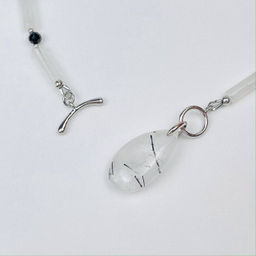 Колье из Кварца с Турмалином и Шпинели 44 см