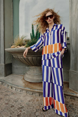 CAMISA OVERSIZE RAYAS / Multicolor