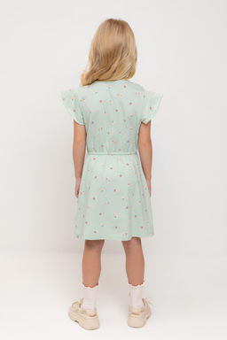 КР 5792/дымчатый нефрит,мини розочки платье для дев