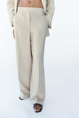 PANTAL?N RECTO LINO / Beige claro - Zara фото 2
