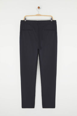 Lacivert Slim Fit Beli Baglama Detayl? Lastikli Kumas Dokuma Pantolon TMNAW25PL00027