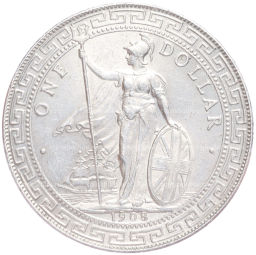 1 доллар 1908 года Великобритания Торговый доллар