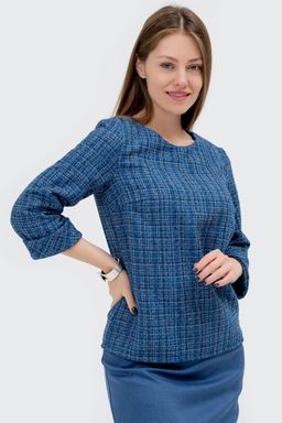 Жакет прямой синий